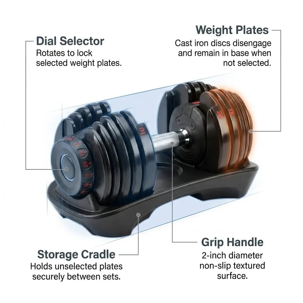 1090 Adjustable Dumbbell Set — product view 3