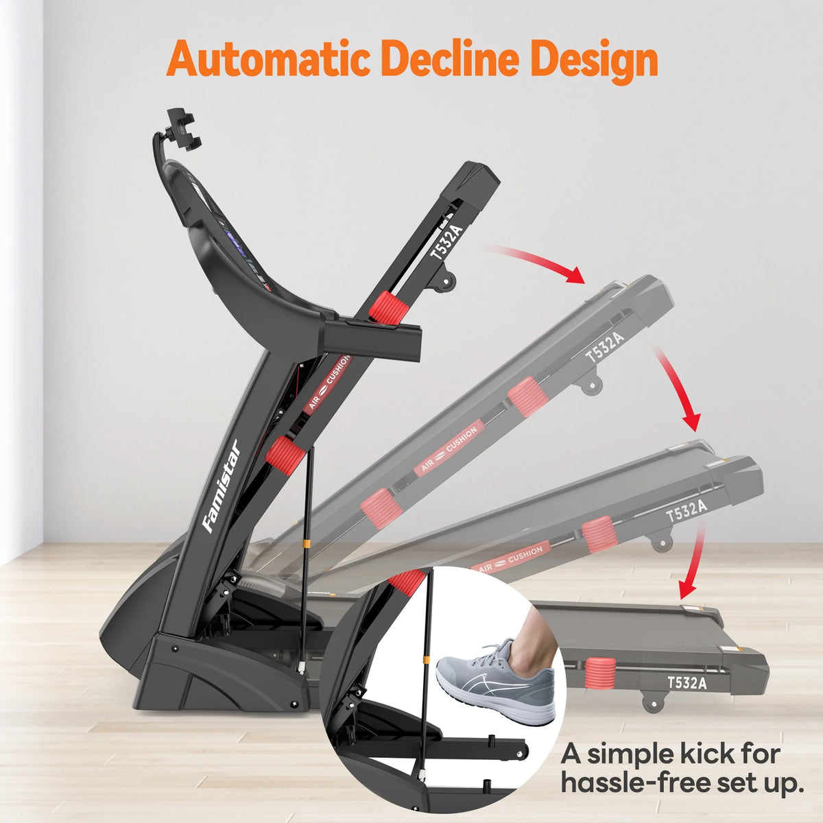 12MPH Folding Treadmill with 20% Auto Incline, 300-400 LB Capacity, Treadmills for Home Running Walking, 5.1HP Brushless Motor, Foldable Electric Treadmill Running Machine with APP & Bluetooth — product view 12