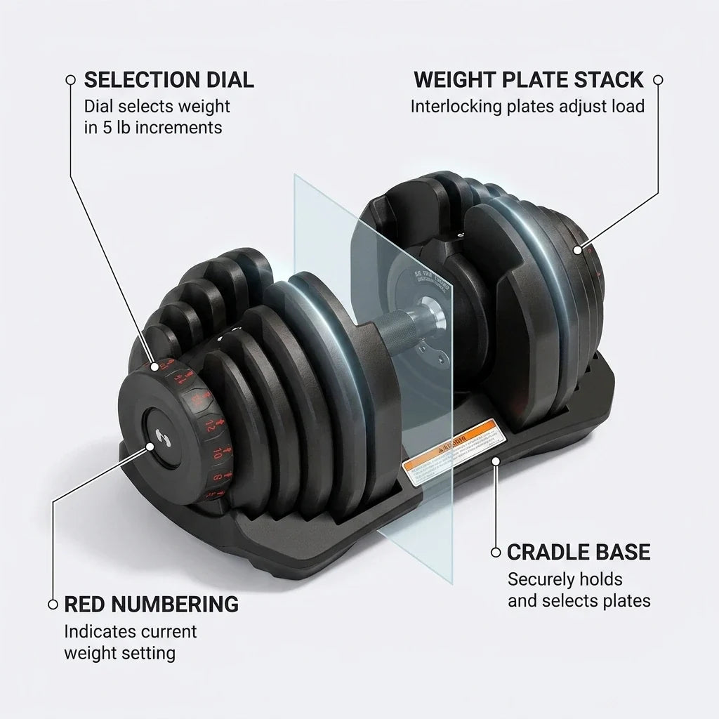 1090 Adjustable Dumbbell Set — How It Works