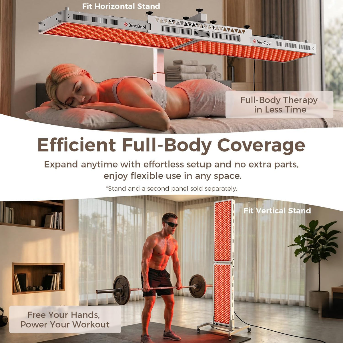 Red Light Therapy Panel, FSA-HSA 4 Wavelengths Full Body, 470W | 630-940Nm Infrared Light Therapy, 300 Leds Elite Grade Dual Chip, Large LED Light Lamp for Body, Face at Home, Modular Design — product view 5
