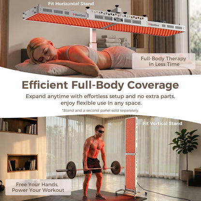 Red Light Therapy Panel, FSA-HSA 4 Wavelengths Full Body, 470W | 630-940Nm Infrared Light Therapy, 300 Leds Elite Grade Dual Chip, Large LED Light Lamp for Body, Face at Home, Modular Design — product view 5