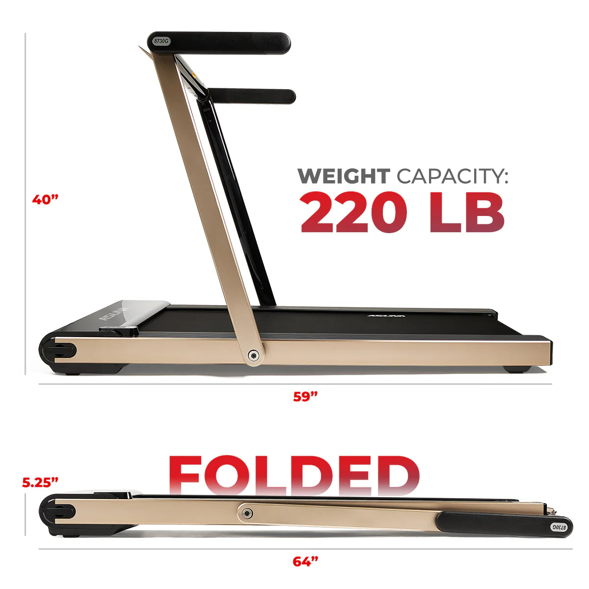 Space Saving Commercial Treadmill, Slim Motorized W/ Speakers — product view 5